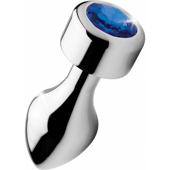 PLUG DE ALUMINIO CON GEMA AZUL - LARGO - Juguetes Sexuales Anales Anal - Sex Shop ARTICULOS EROTICOS