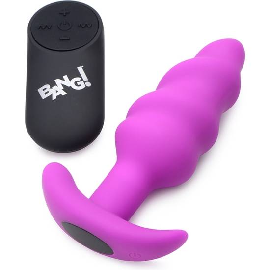 PLUG DE SILICONA SWIRL CON 21X VIBRACIONES - MORADO - Vibradores con Control Remoto - Sex Shop ARTICULOS EROTICOS