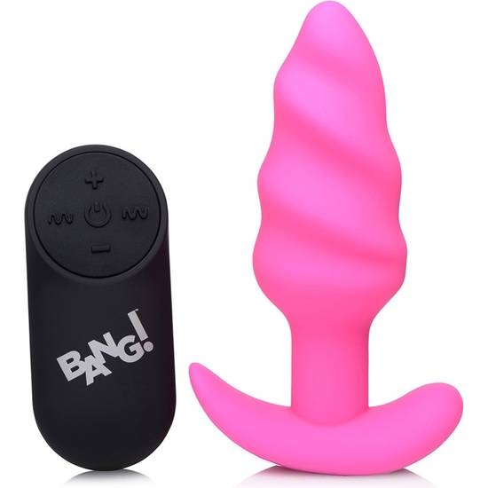 PLUG DE SILICONA SWIRL CON 21X VIBRACIONES - ROSA - Vibradores con Control Remoto - Sex Shop ARTICULOS EROTICOS