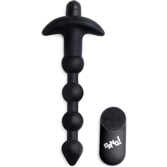 PLUG VIBRADO REMOTO CON BOLAS DE SILICONA - NEGRO - Vibradores con Control Remoto - Sex Shop ARTICULOS EROTICOS