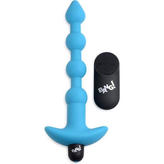 PLUG VIBRADOR DE BOLAS ANALES DE SILICONA - AZUL - Vibradores con Control Remoto - Sex Shop ARTICULOS EROTICOS