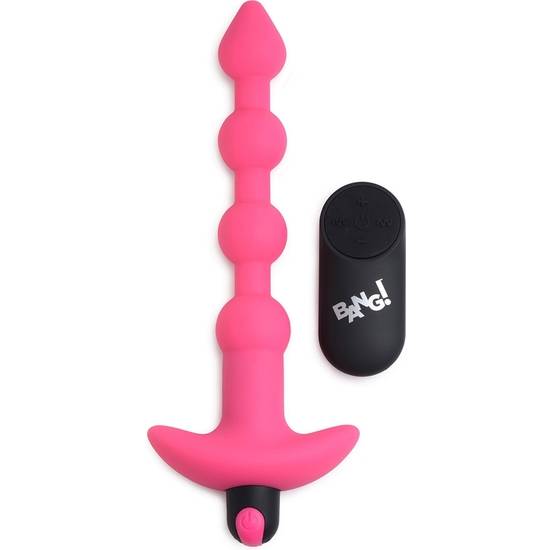 PLUG VIBRADOR DE BOLAS ANALES DE SILICONA - ROSA - Vibradores con Control Remoto - Sex Shop ARTICULOS EROTICOS