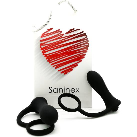 SANINEX BRAVE - PLUG VIBRADOR CON ANILLO - NEGRO - Juguetes Sexuales Anillo Vibrador - Sex Shop ARTICULOS EROTICOS