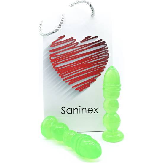 SANINEX DELIGHT  - PLUG & DILDO TRANSPARENTE VERDE - Dildos Juguetes Sexuales - Sex Shop ARTICULOS EROTICOS