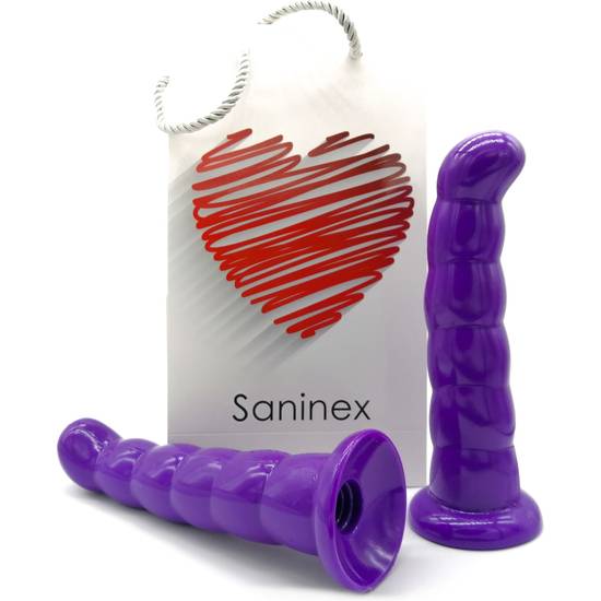 SANINEX LOVE ME - BUTT PLUG & DILDO XXL CON BASE SUCCIÓN - MORADO - Dildos Juguetes Sexuales - Sex Shop ARTICULOS EROTICOS