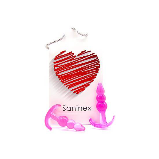 SANINEX PLUG INITIATION 3D PLEASURE - ECONOMIC LINE - ROSA - Juguetes Sexuales Anales Anal - Sex Shop ARTICULOS EROTICOS