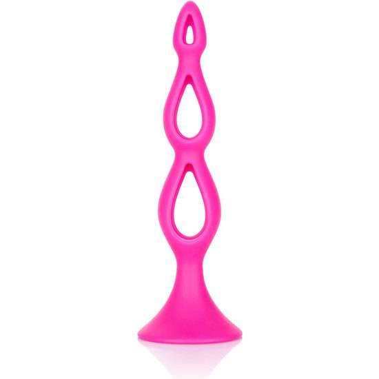 TRIPLE PROBE PLUG ANAL SILICONA - ROSA - Juguetes Sexuales Anal con Perlas - Sex Shop ARTICULOS EROTICOS