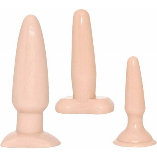 VANILLA DIP KIT DE 3 PLUGS DE DISTINTOS TAMAÑOS - Juguetes Sexuales  Anales Kits - Sex Shop ARTICULOS EROTICOS