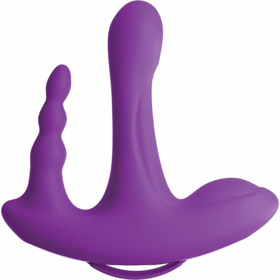 3SOME- TIPLE ESTIMULACION CON MANDO  - PURPLE - Juguetes Sexuales Anal Vibrador - Sex Shop ARTICULOS EROTICOS