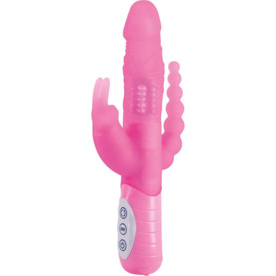 E RABBIT SLIMINE TRIPLE PLAY- VIBRADOR TRIPLE ESTIMULACIÓN ROSA - Estimuladores Mariposas y Conejitos - Sex Shop ARTICULOS EROTICOS
