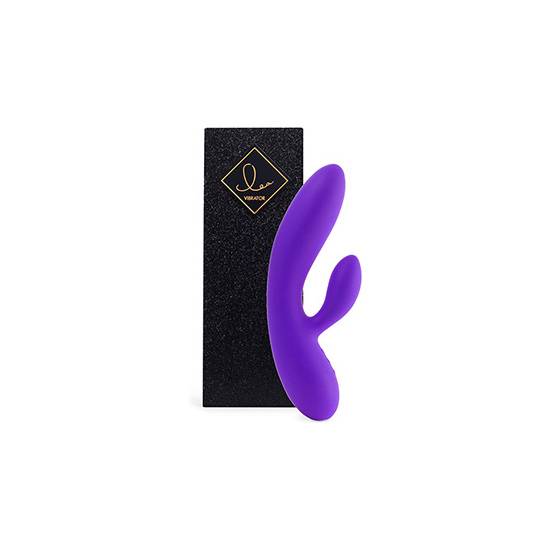 FEELZTOYS - LEA RABBIT VIBRADOR DOBLE MEDIANO MORADO GLITTER - Juguetes Sexuales Vibradores Doble - Sex Shop ARTICULOS EROTICOS