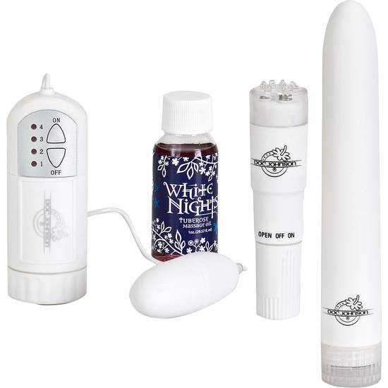 KIT DE PLACER WHITE NIGHTS - Juguetes Sexuales Vibradores Kit - Sex Shop ARTICULOS EROTICOS