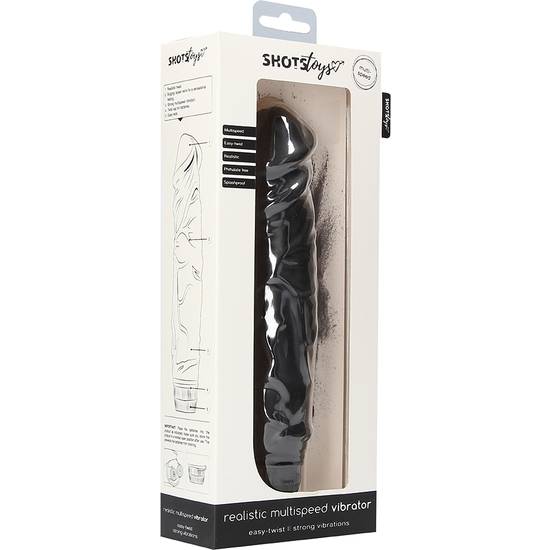 MULTIVELOCIDADES VIBRADOR REALISTA 23X5CM - NEGRO - Pene Vibrador - SEXSHOP