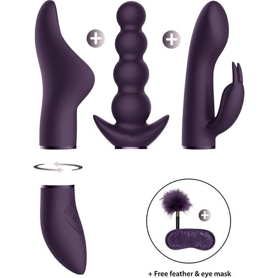 PLEASURE KIT  6 VIBRANDE CLITORIS - PURPURA - Juguetes Sexuales Vibradores Kit - Sex Shop ARTICULOS EROTICOS