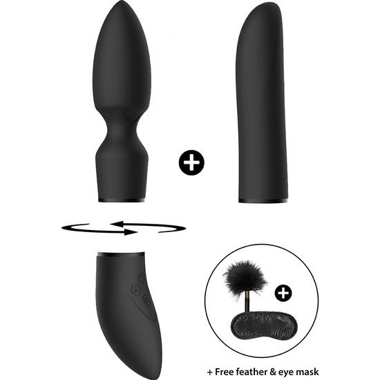 PLEASURE KIT VIBRANDE CLITORIS - NEGRO - Juguetes Sexuales Vibradores Kit - Sex Shop ARTICULOS EROTICOS