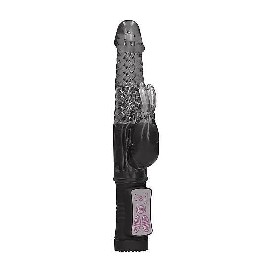 VIBRADOR CONEJITO CON ROTACIÓN - NEGRO - Estimuladores Mariposas y Conejitos - Sex Shop ARTICULOS EROTICOS