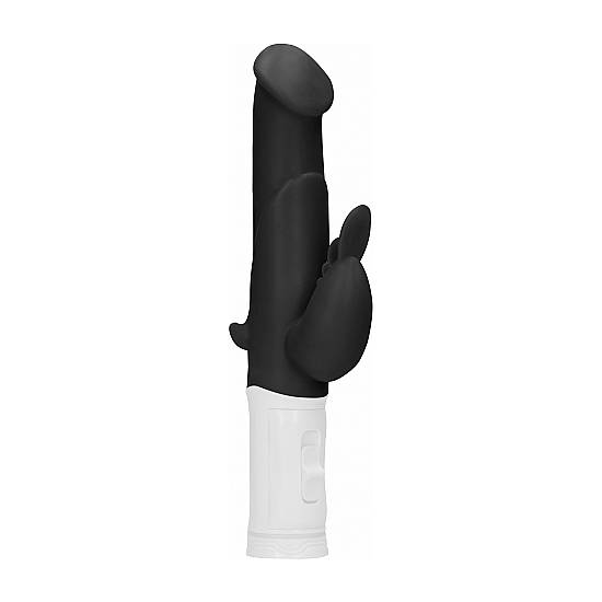VIBRADOR CONEJITO RAMPANTE CON ROTACIÓN - NEGRO - Estimuladores Mariposas y Conejitos - Sex Shop ARTICULOS EROTICOS