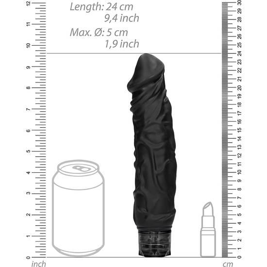 VIBRADOR REALISTA 10 VELOCIDADES 24X5CM - NEGRO - Pene Vibrador - SEXSHOP