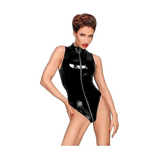 BODY CREMALLERA PVC - NEGRO - Lenceria Sexy Femenina Bodys - Sex Shop ARTICULOS EROTICOS