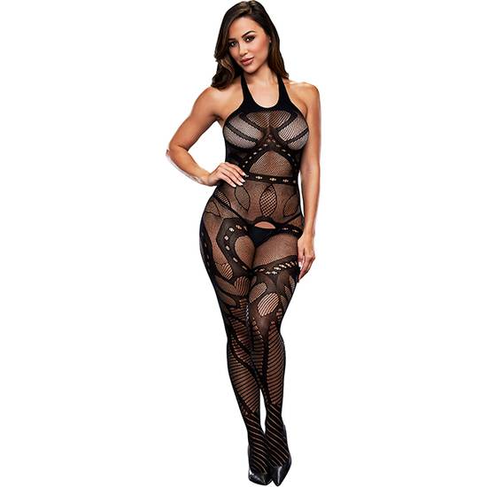 CROTCHLESS JACQUARD BODYSTOCKING - Lenceria Sexy Femenina Bodys - Sex Shop ARTICULOS EROTICOS