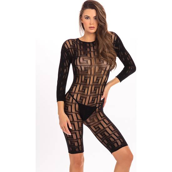 EXOTIC GEOMETRY BODY DE MALLA - NEGRO - Lenceria Sexy Femenina Bodys - Sex Shop ARTICULOS EROTICOS