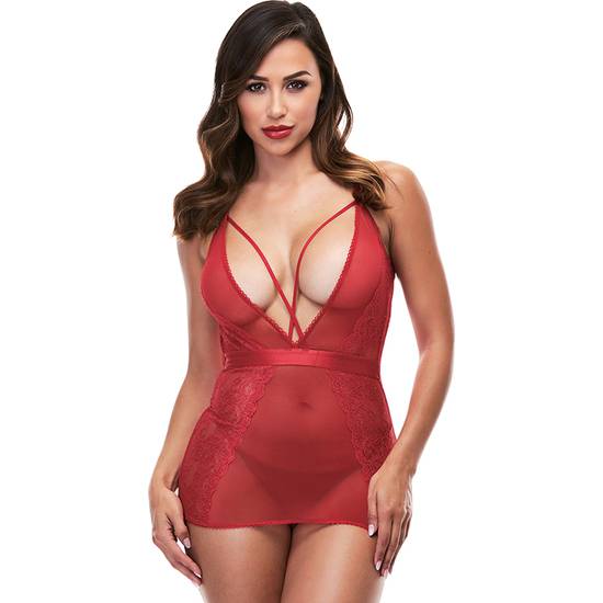 STRAPPY MINI DRESS WITH DEEP V - VESTIDO V - Lenceria Sexy Femenina Bodys - Sex Shop ARTICULOS EROTICOS