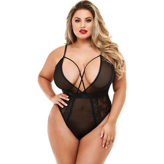 STRAPPY TEDDY WITH DEEP V - ESCOTE V - Lenceria Sexy Femenina Bodys - Sex Shop ARTICULOS EROTICOS