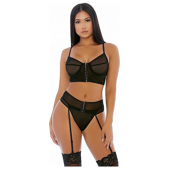 GET THE HOOK LINGERIE CONJUNTO NEGRO - Lenceria Sexy Femenina Braguitas y Tangas -Sex Shop ARTICULOS EROTICOS