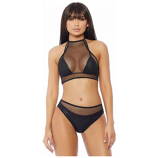 IMPULSE TOP Y BRAGUITA - NEGRO - Lenceria Sexy Femenina Conjuntos - Sex Shop ARTICULOS EROTICOS