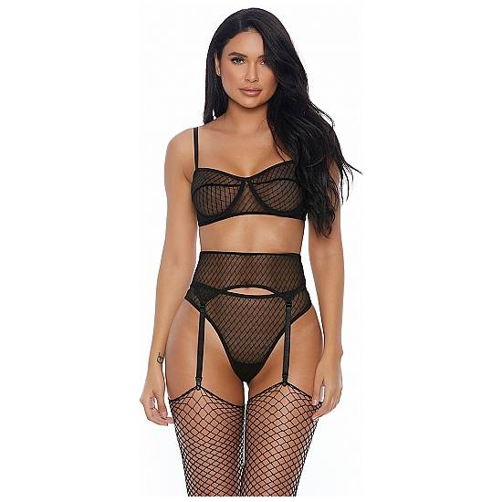 OVERNIGHT VIXEN CONJUNTO NEGRO - Lenceria Sexy Femenina Conjuntos - Sex Shop ARTICULOS EROTICOS