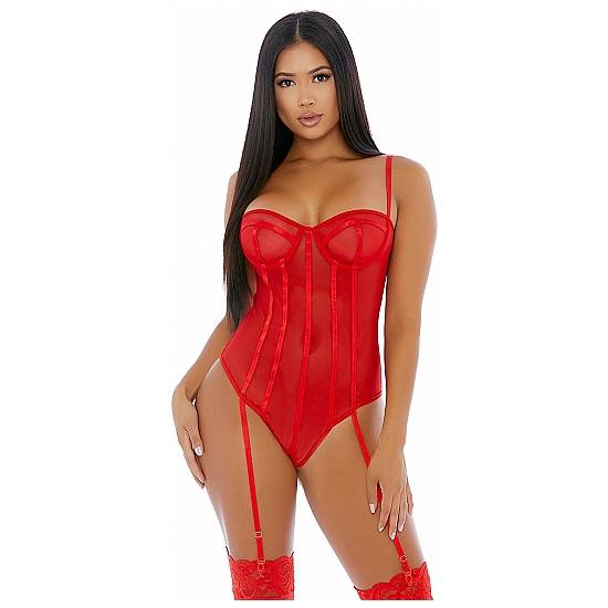 SHEER UP MESH CONJUNTO ROJO - Lenceria Sexy Femenina Bodys - Sex Shop ARTICULOS EROTICOS