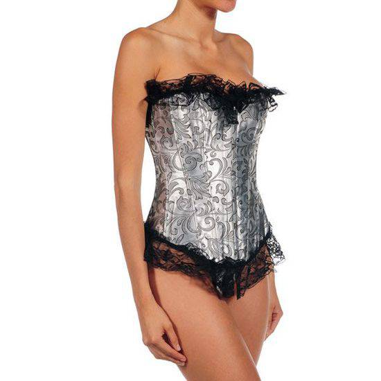 INTIMAX CORSET PERLADO GRIS - Lenceria Sexy Femenina Corse - Sex Shop ARTICULOS EROTICOS