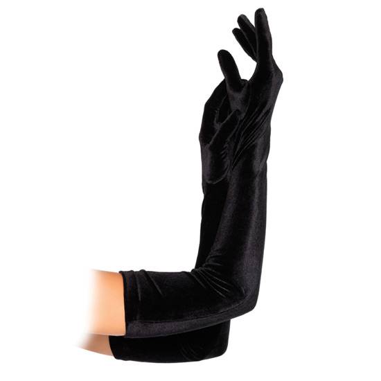 LEG AVENUE GUANTES EXTRA LARGOS NEGROS ATERCIOPELADOS - Lenceria Sexy Femenina Guantes - Sex Shop ARTICULOS EROTICOS