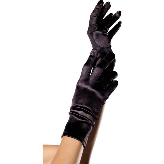 LEG AVENUE GUANTES SATEN NEGRO - Lenceria Sexy Femenina Guantes - Sex Shop ARTICULOS EROTICOS