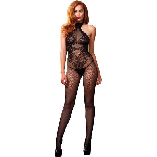 LEG AVENUE MALLA DE RED CON ABERTURA NEGRO - Lenceria Sexy Femenina Bodys - Sex Shop ARTICULOS EROTICOS