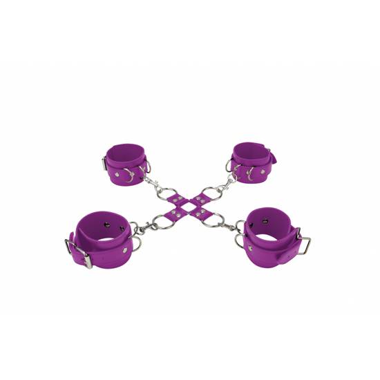 OUCH ESPOSAS DE CUERO PARA PIES Y MANOS LILA - Esposas BDSM Bondage - Sex Shop ARTICULOS EROTICOS