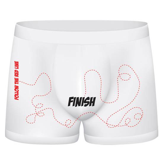 FUNNY BOXERS FINISH BLANCO - lenceria Sexy Masculina Boxer - Sex Shop ARTICULOS EROTICOS