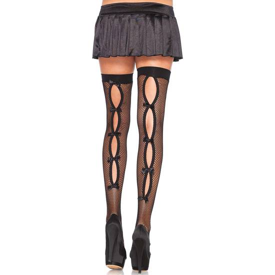 LEG AVENUE MEDIAS CON LAZOS Y ABERTURAS - Lenceria Sexy Femenina Medias - Sex Shop ARTICULOS EROTICOS