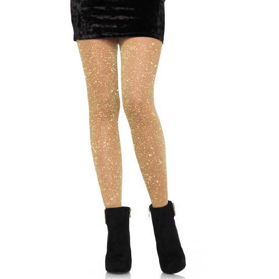 LEG AVENUE MEDIAS DE LUREX TRANSPARENTES ORO - Lenceria Sexy Femenina Pantys - Sex Shop ARTICULOS EROTICOS