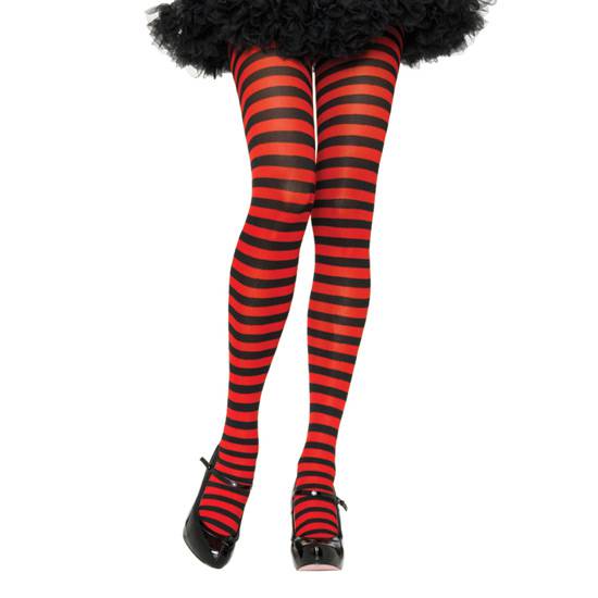 LEG AVENUE PANTYS A RAYAS NEGRAS Y ROJAS - Lenceria Sexy Femenina Pantys - Sex Shop ARTICULOS EROTICOS