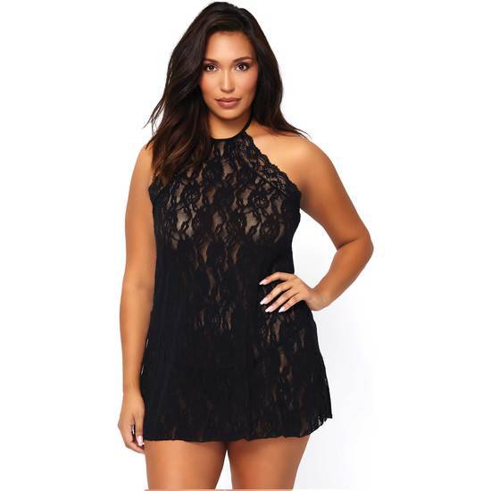 LEG AVENUE MINI VESTIDO FLORAL NEGRO - Mujer Sexy Vestidos - Sex Shop ARTICULOS EROTICOS