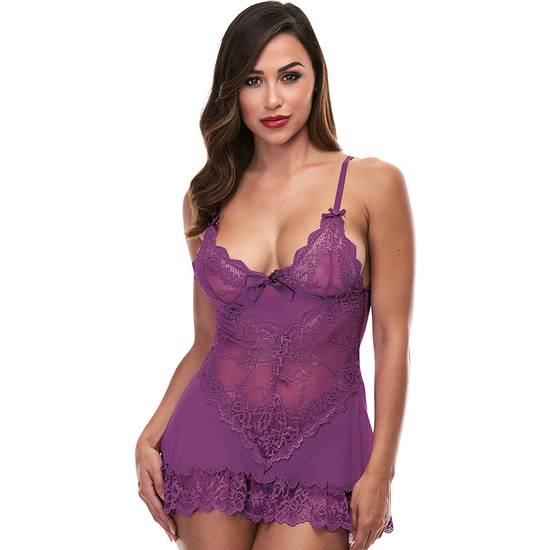 MINI LACE CHEMISE - PICARDIAS MORADO - Lenceria Sexy Femenina Picardias - Sex Shop ARTICULOS EROTICOS