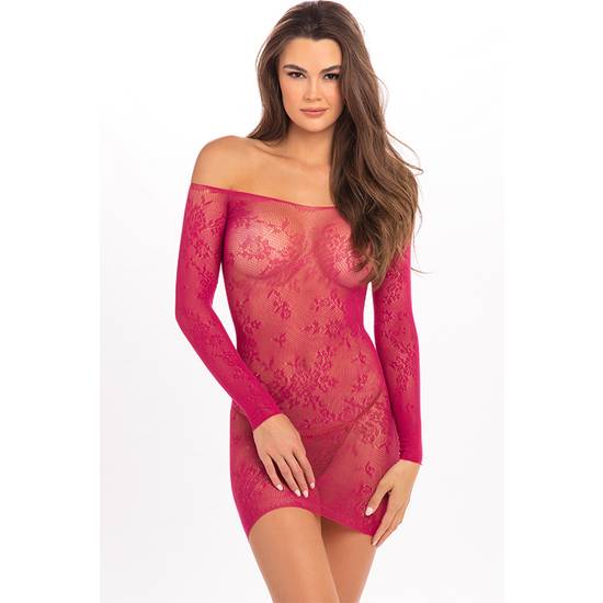 OPEN SEASON  MINI VESTIDO HOMBROS DESCUBIERTOS - ROSA - Lenceria Sexy Femenina Picardias - Sex Shop ARTICULOS EROTICOS