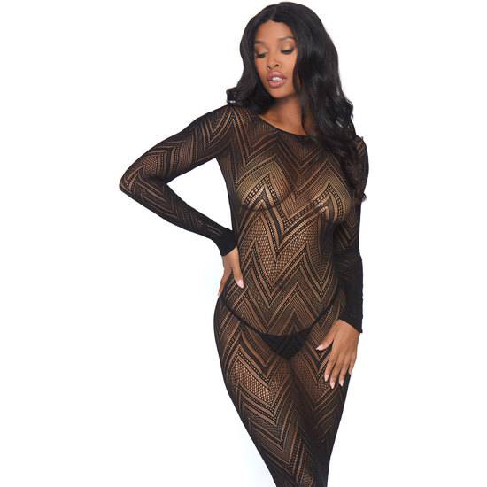 VESTIDO MANGA LARGA RAYAS - NEGRO - Mujer Sexy Vestidos - Sex Shop ARTICULOS EROTICOS