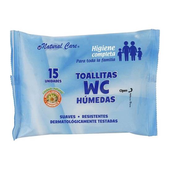 TOALLITAS WC 15 UDS NATURAL CARE - Cuidado Íntimo Toallitas - Sex Shop ARTICULOS EROTICOS