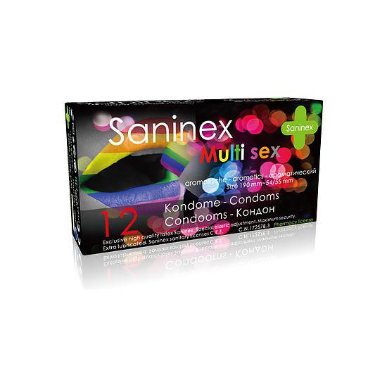 SANINEX PRESERVATIVOS MULTI SEX 12UDS - Cosmética Erótica Preservativos Aromáticos-Sex Shop ARTICULOS EROTICOS