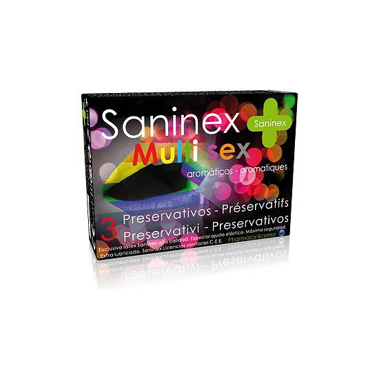 SANINEX PRESERVATIVOS MULTI SEX 3UDS - Cosmética Erótica Preservativos Aromáticos-Sex Shop ARTICULOS EROTICOS