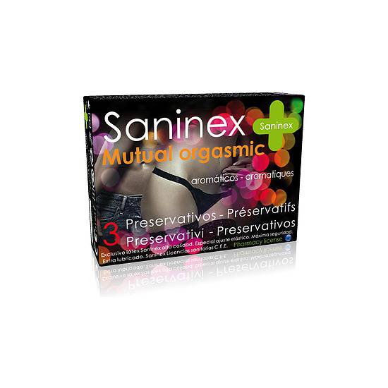 SANINEX PRESERVATIVOS  MUTUAL ORGASMIC 3UDS - Cosmética Erótica Preservativos Aromáticos-Sex Shop ARTICULOS EROTICOS
