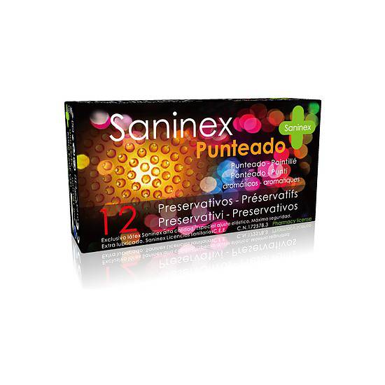 SANINEX PRESERVATIVOS PUNTEADOS 12UDS - Cosmética Erótica Preservativos Aromáticos-Sex Shop ARTICULOS EROTICOS