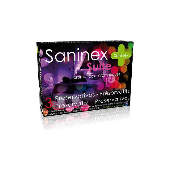 SANINEX PRESERVATIVOS SUITE 3UDS - Cosmética Erótica Preservativos Aromáticos-Sex Shop ARTICULOS EROTICOS